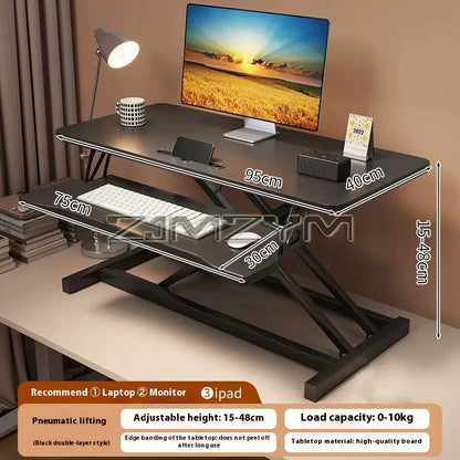 Foldable Laptop Desk with Storage & Keyboard Tray