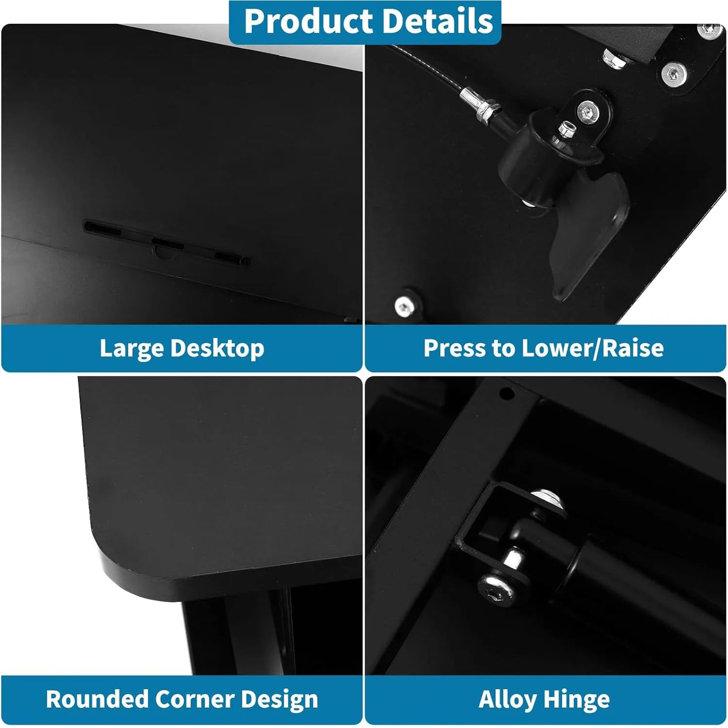 Pneumatic Standing Desk Converter with Keyboard Tray