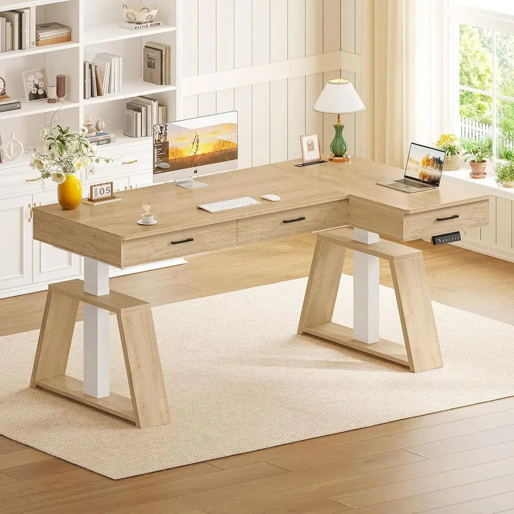 L-Shaped Electric Standing Desk