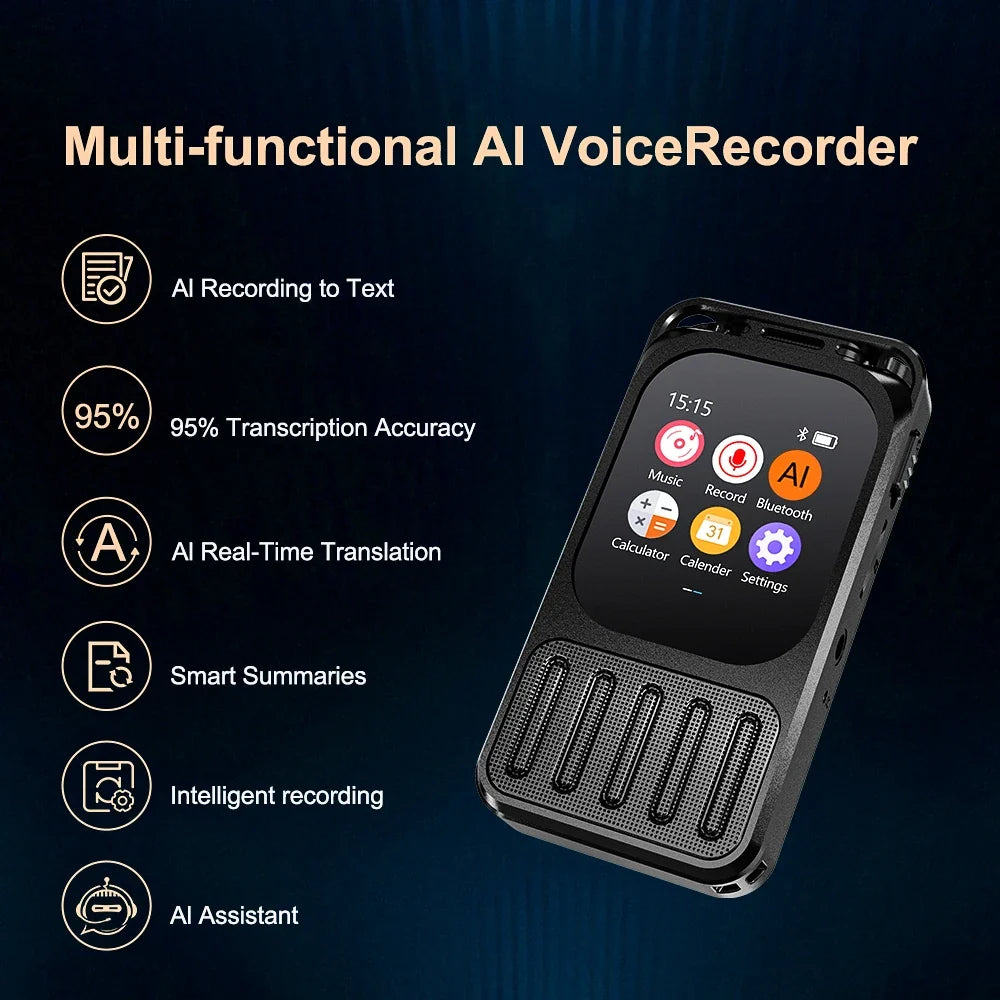 AI Recorder with Touchscreen & 79H Battery