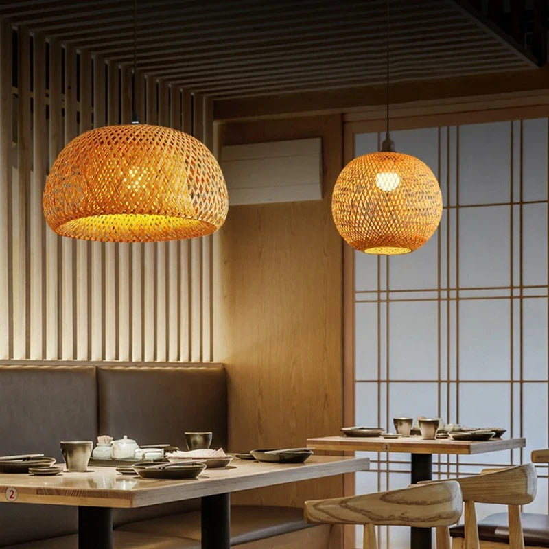 Handwoven Bamboo Pendant Lamp