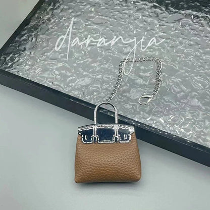 Mini Birkin-Style Bag Charm Keychain