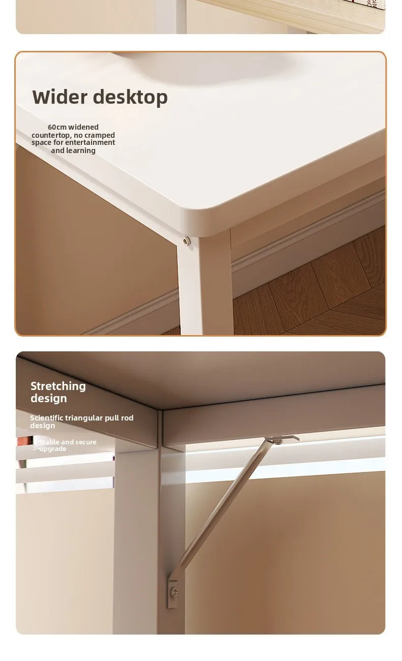 L-Shaped Computer Desk with Storage Shelf