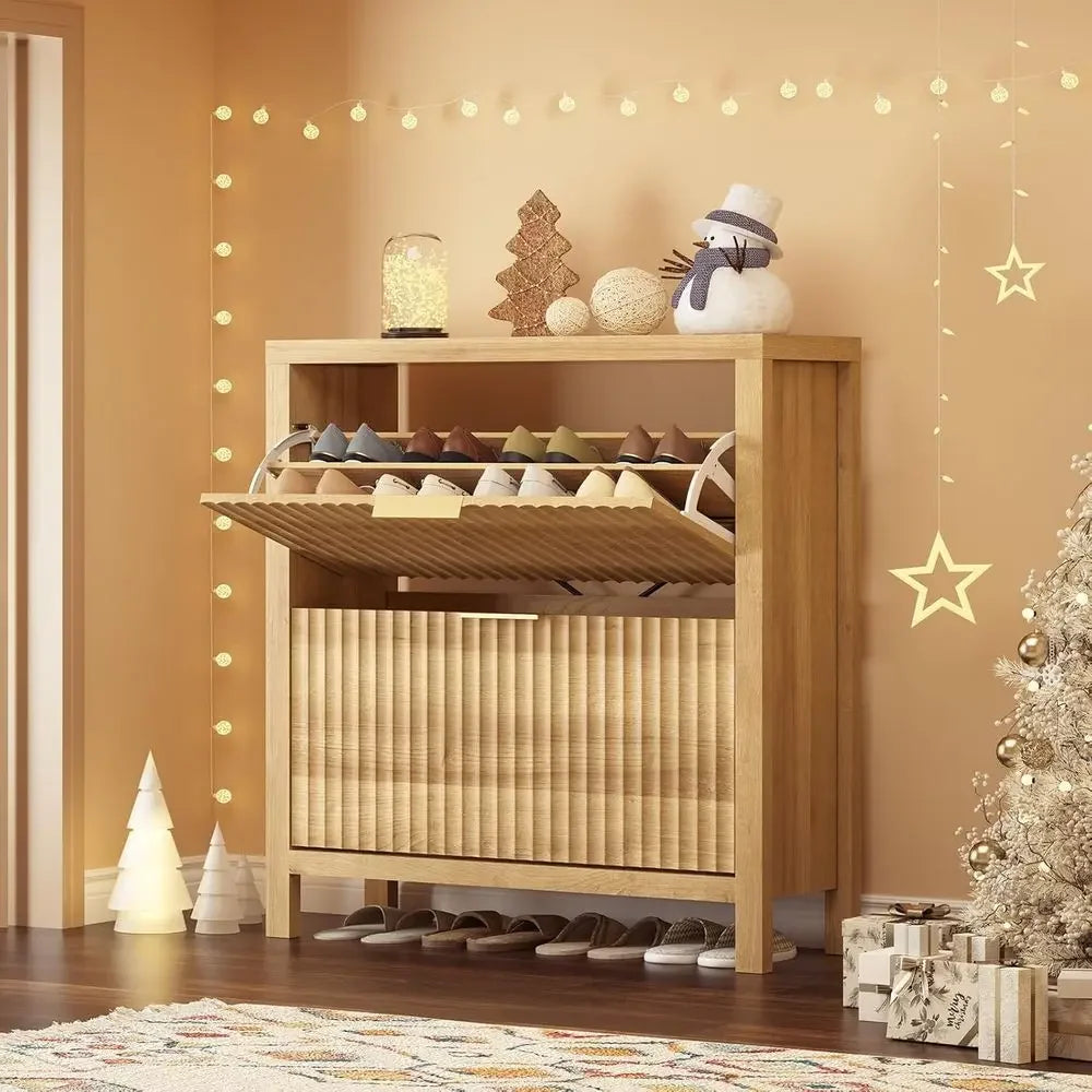 Oak Tall Shoe Organizer