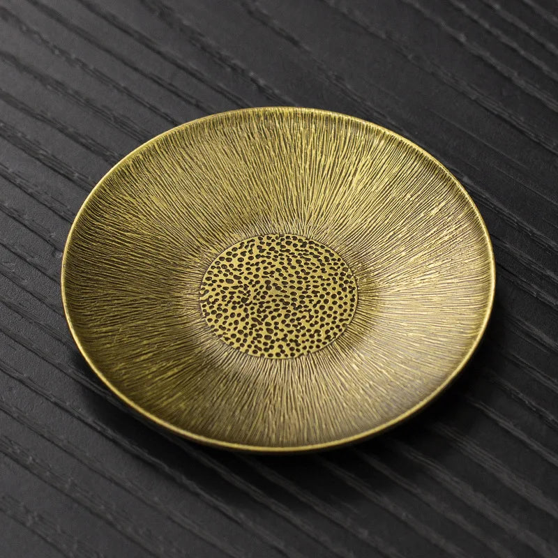 Antique Alloy Teacup Coaster Set