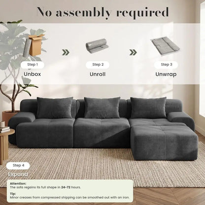 Oversized Corduroy Sectional Sofa