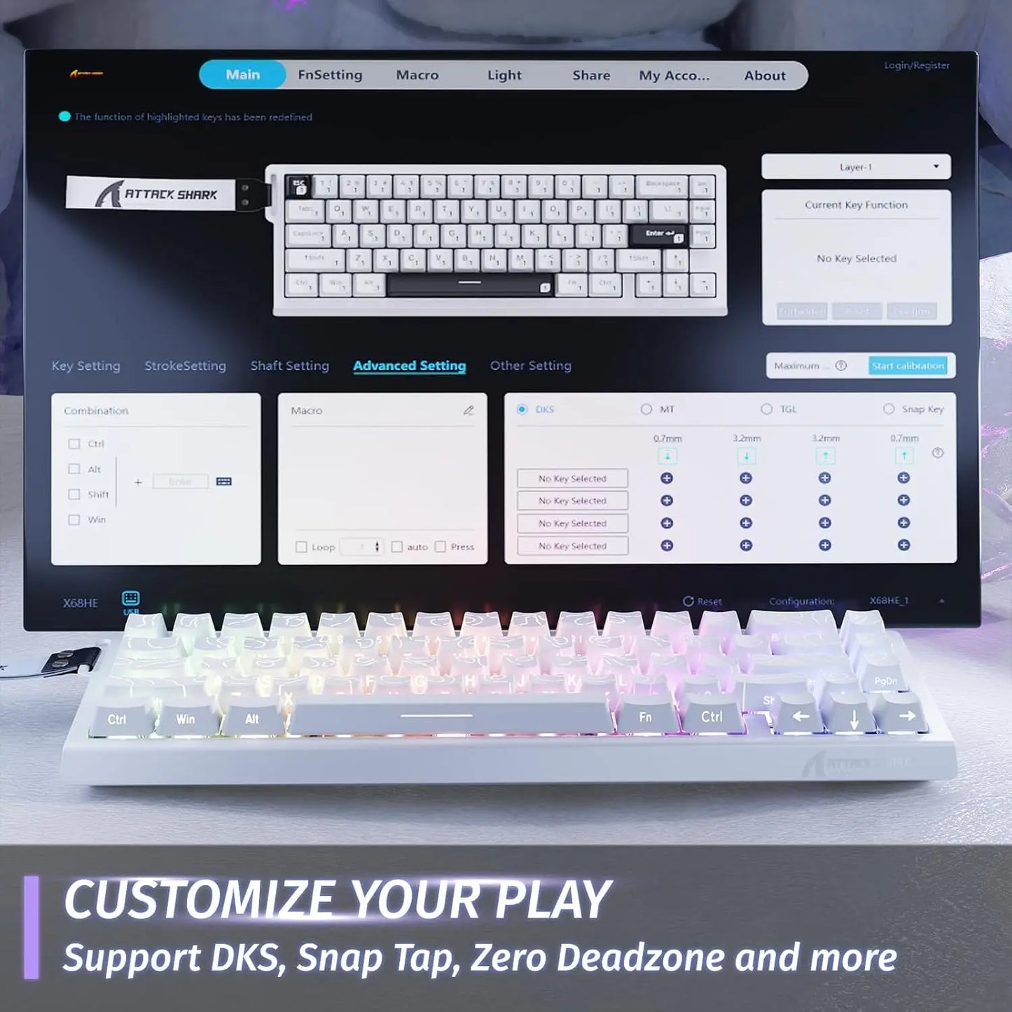 ATTACK SHARK X68 HE 60% Gaming Keyboard