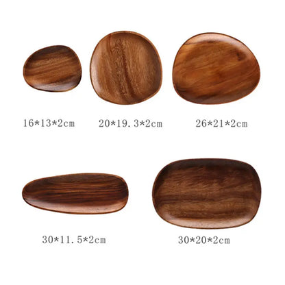 5-Pc Acacia Wood Oval Serving Trays