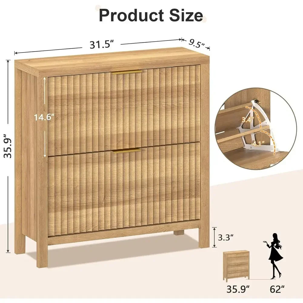 Oak Tall Shoe Organizer