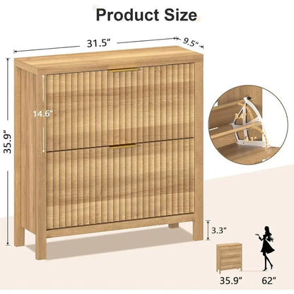 Oak Tall Shoe Organizer