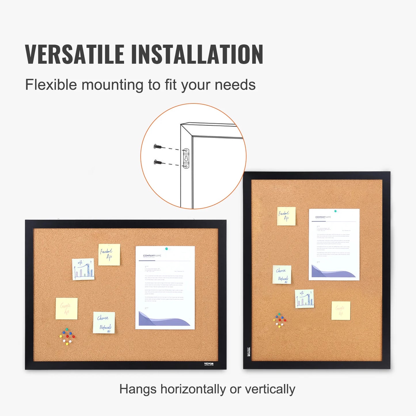 VEVOR MDF Cork Board with Sticker Frame