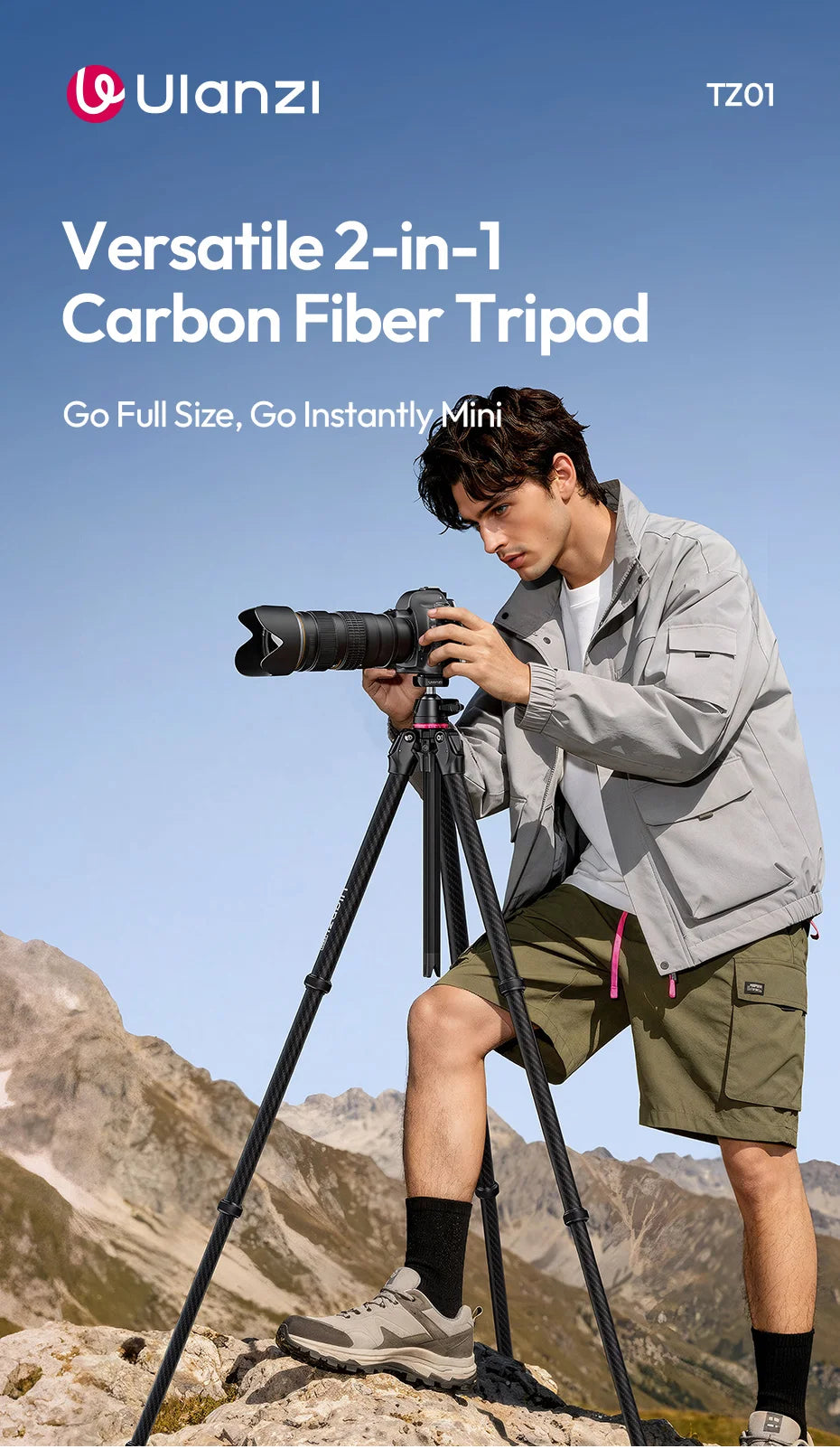 2-in-1 Carbon Fiber Tripod