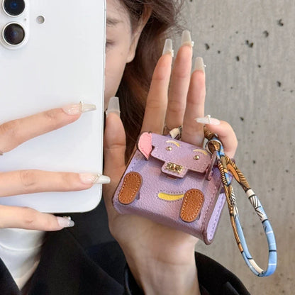 Mini PU Leather Earbud Case Charm