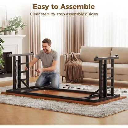 Modern Computer Desk with Power Outlet & USB Charging Ports