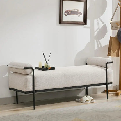 Chenille Ottoman Bench