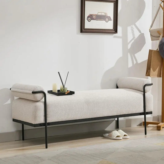 Chenille Ottoman Bench