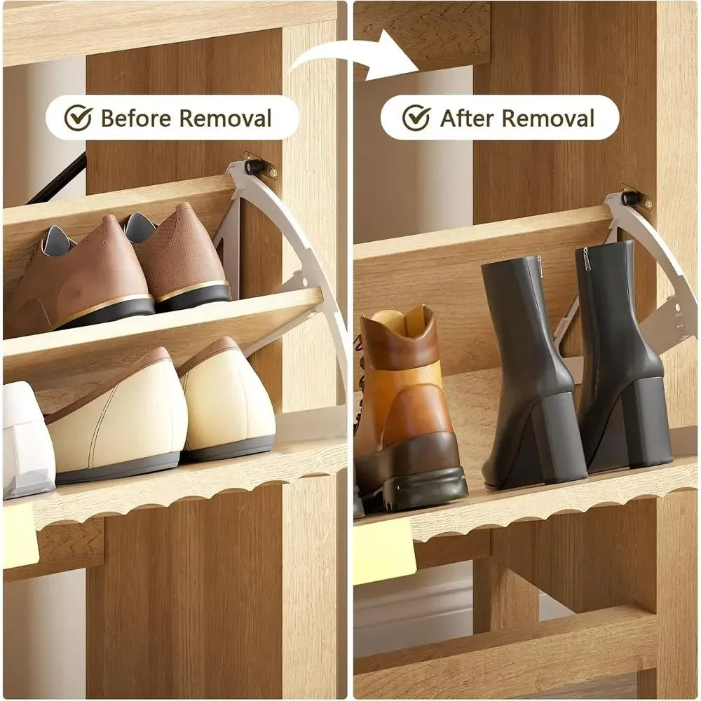 Oak Tall Shoe Organizer