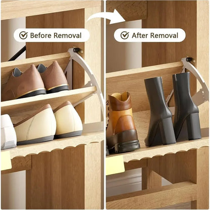 Oak Tall Shoe Organizer