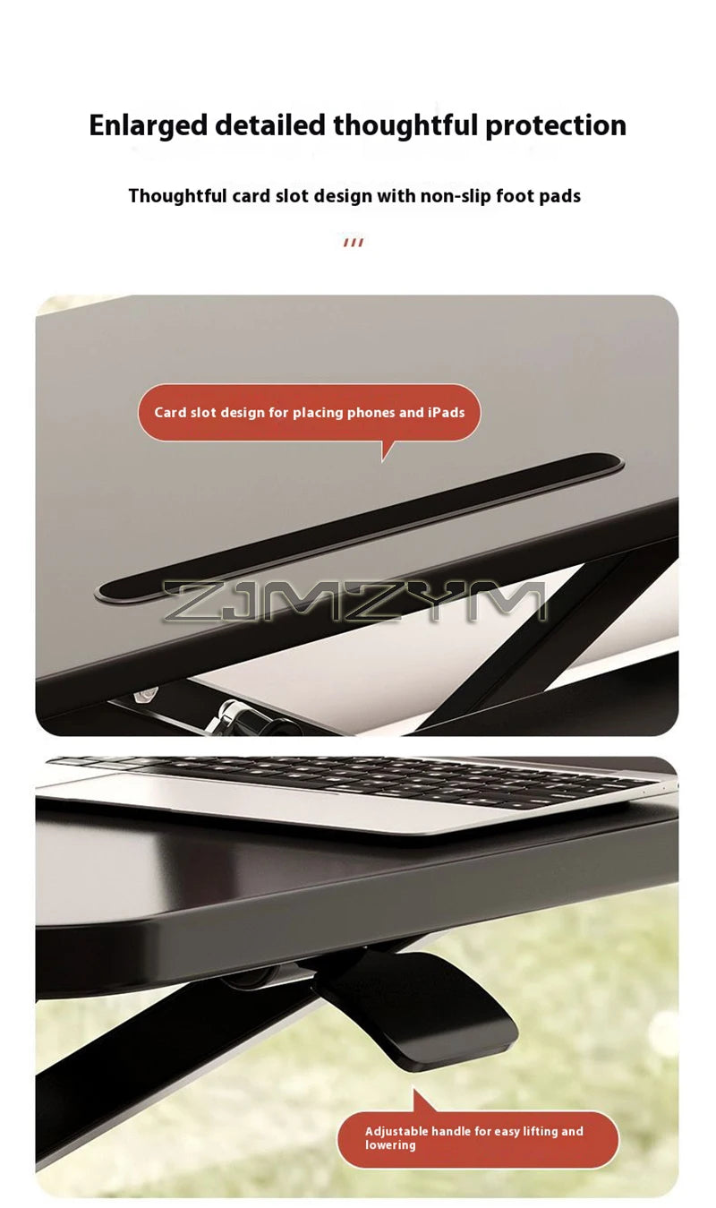 Foldable Laptop Desk with Storage & Keyboard Tray