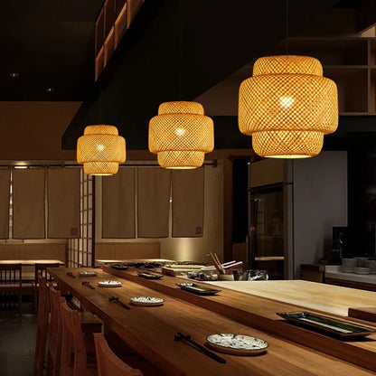 Handwoven Bamboo Pendant Lamp