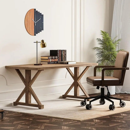 Rustic X-Trestle Writing Desk