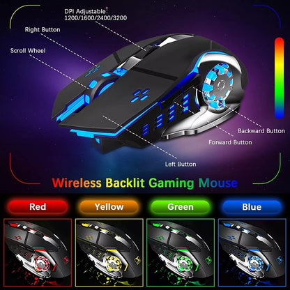 Wireless Gaming Keyboard and Mouse Combo