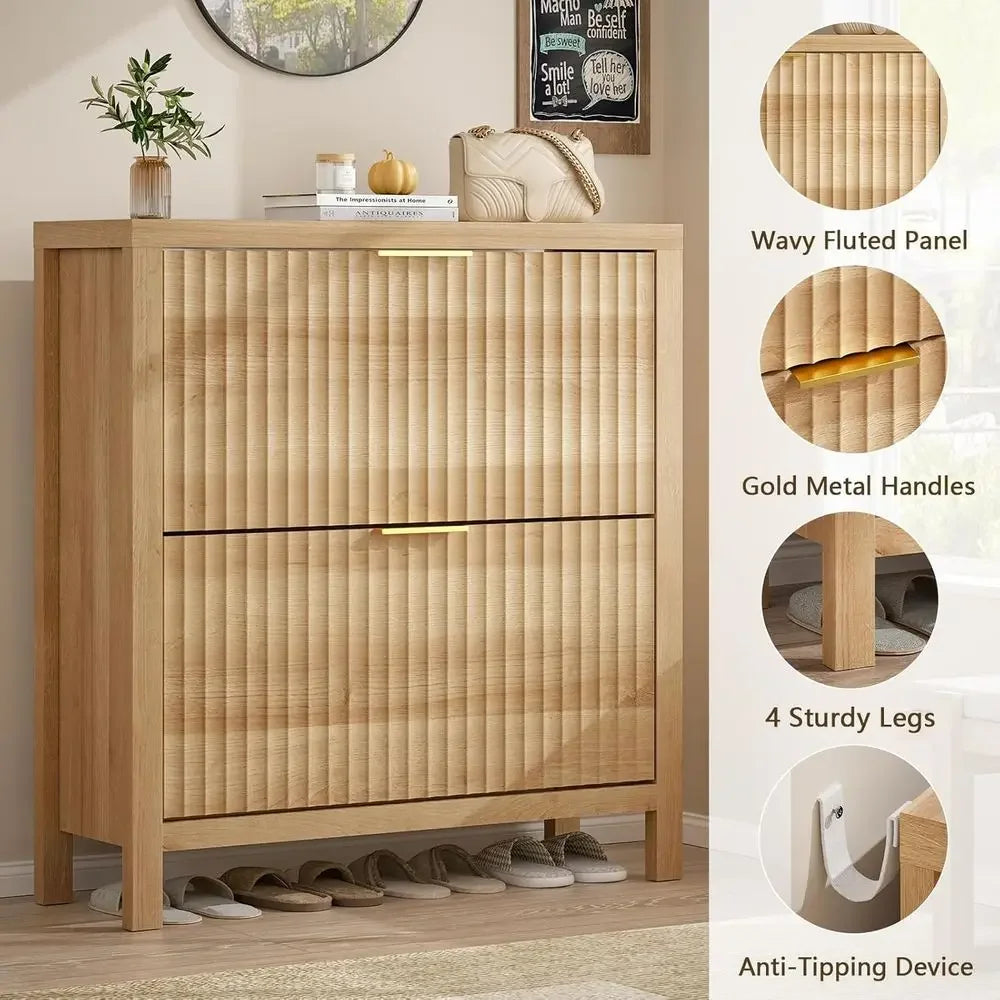 Oak Tall Shoe Organizer