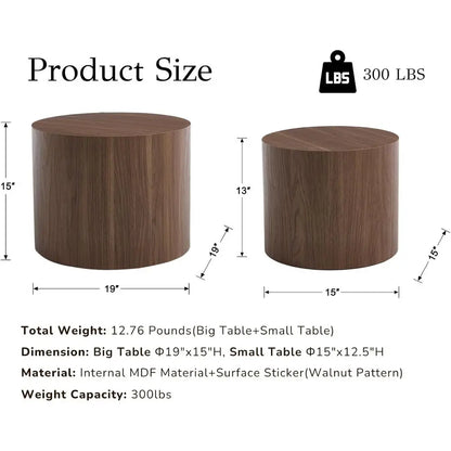 Sutton Round End Table Pair