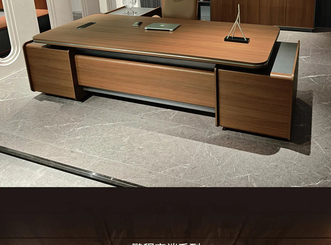 Designer Italian Solid Wood Executive L-Shaped Desk