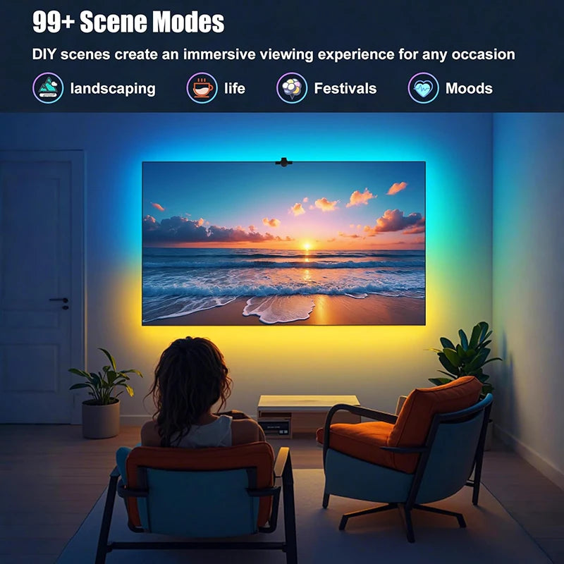 TV Sync Bias Lighting Strip, Fits 3.8–5M TVs