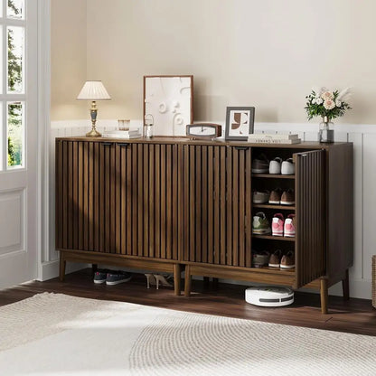 Ventilated Walnut Shoe Cabinet