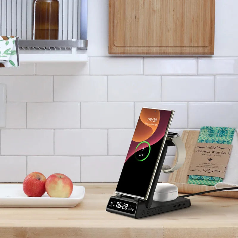 ChronoCharge Foldable 3-in-1 Wireless Charging Station