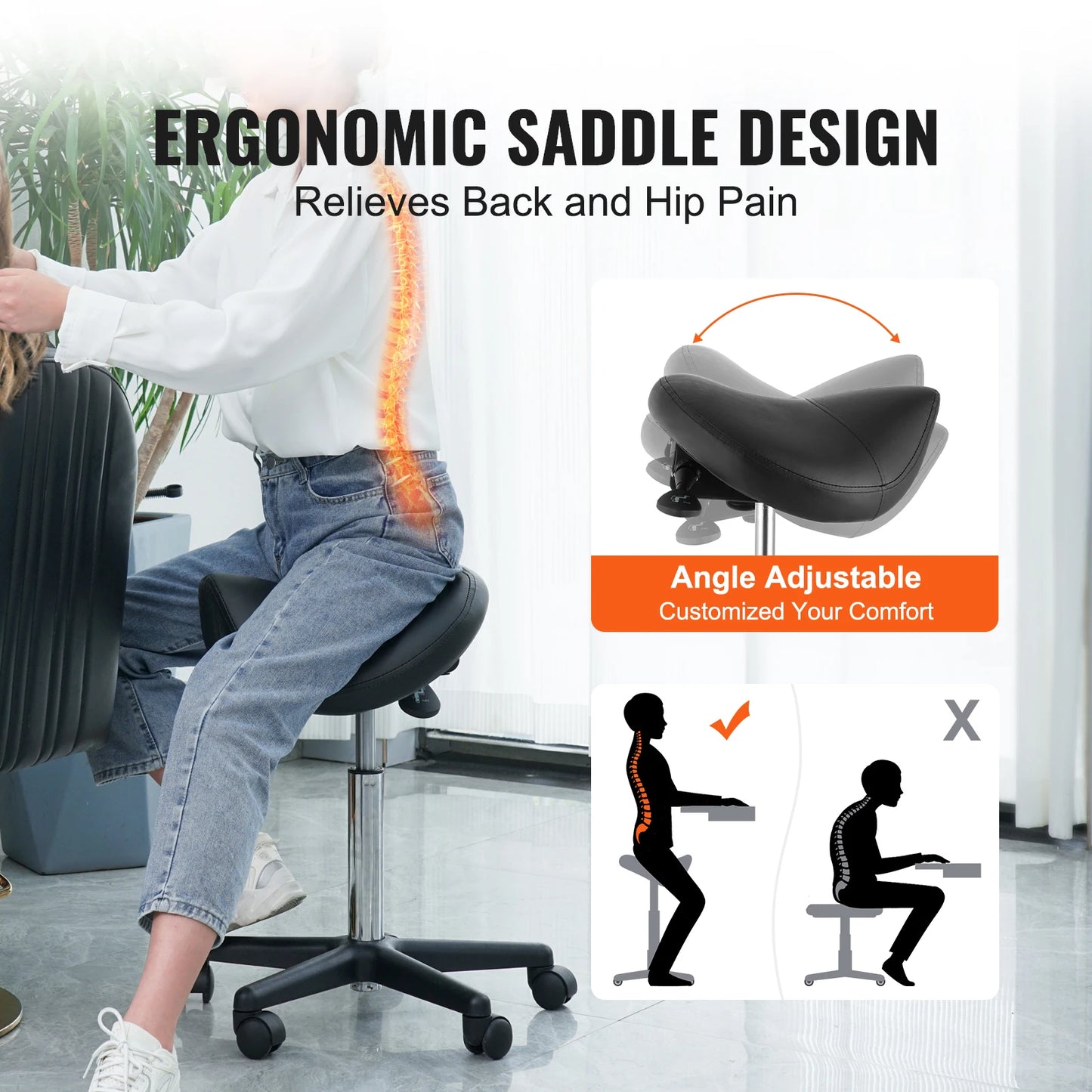 Adjustable Saddle Stool