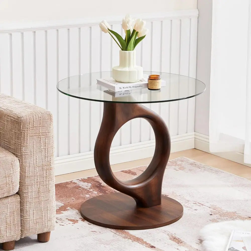 Rosemere Round Glass End Table