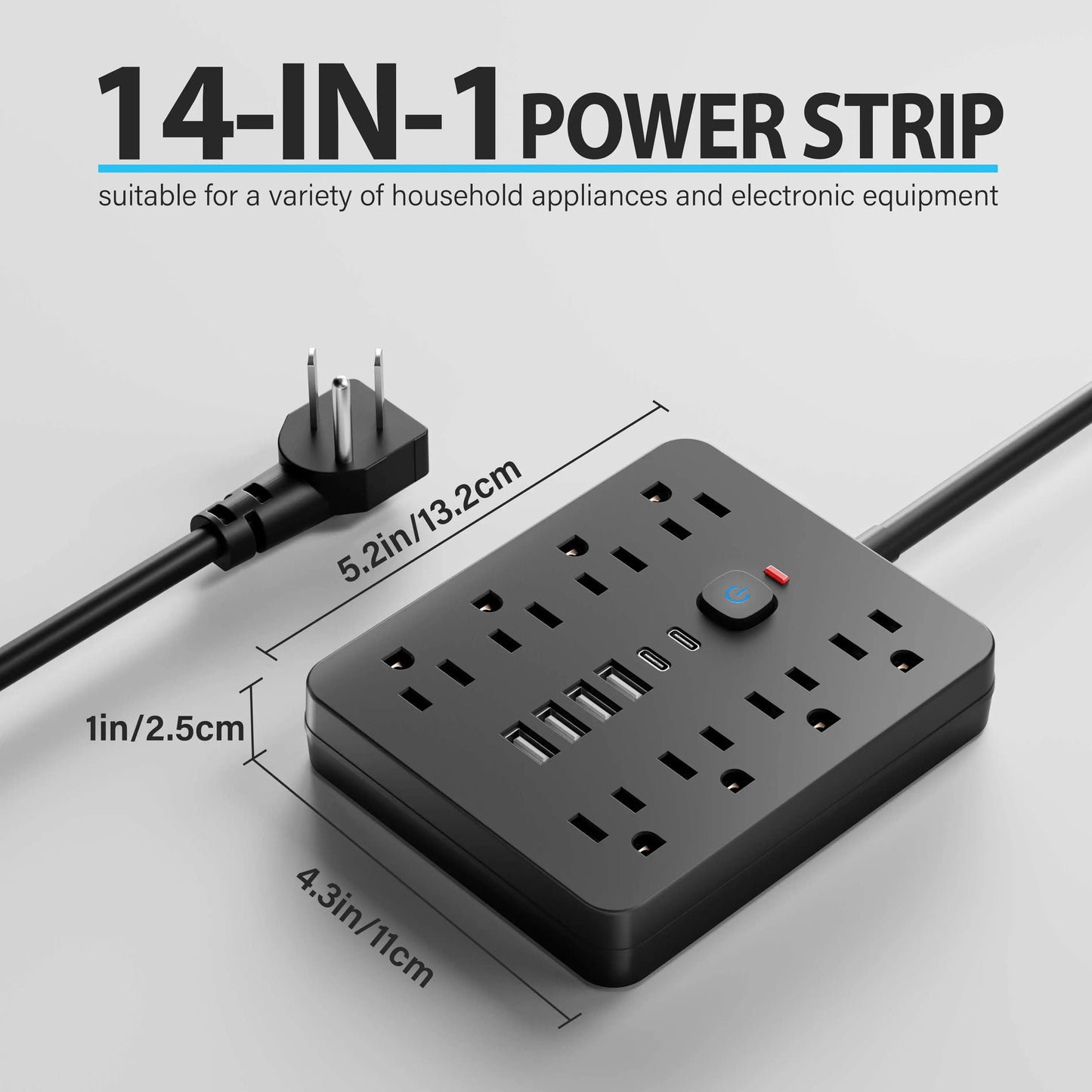 14-in-1 Surge Protector Power Strip