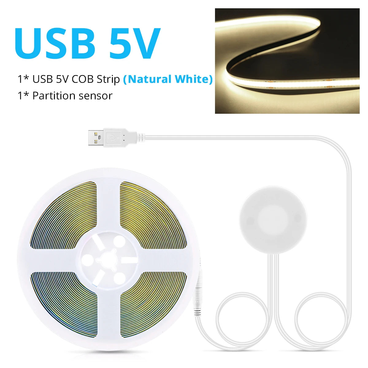 USB COB LED Desk Strip Light