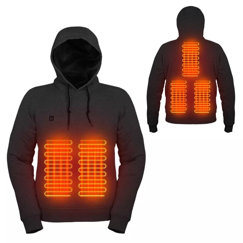 USB Heated Hoodie | 5 Heat Levels, Power Bank Pocket