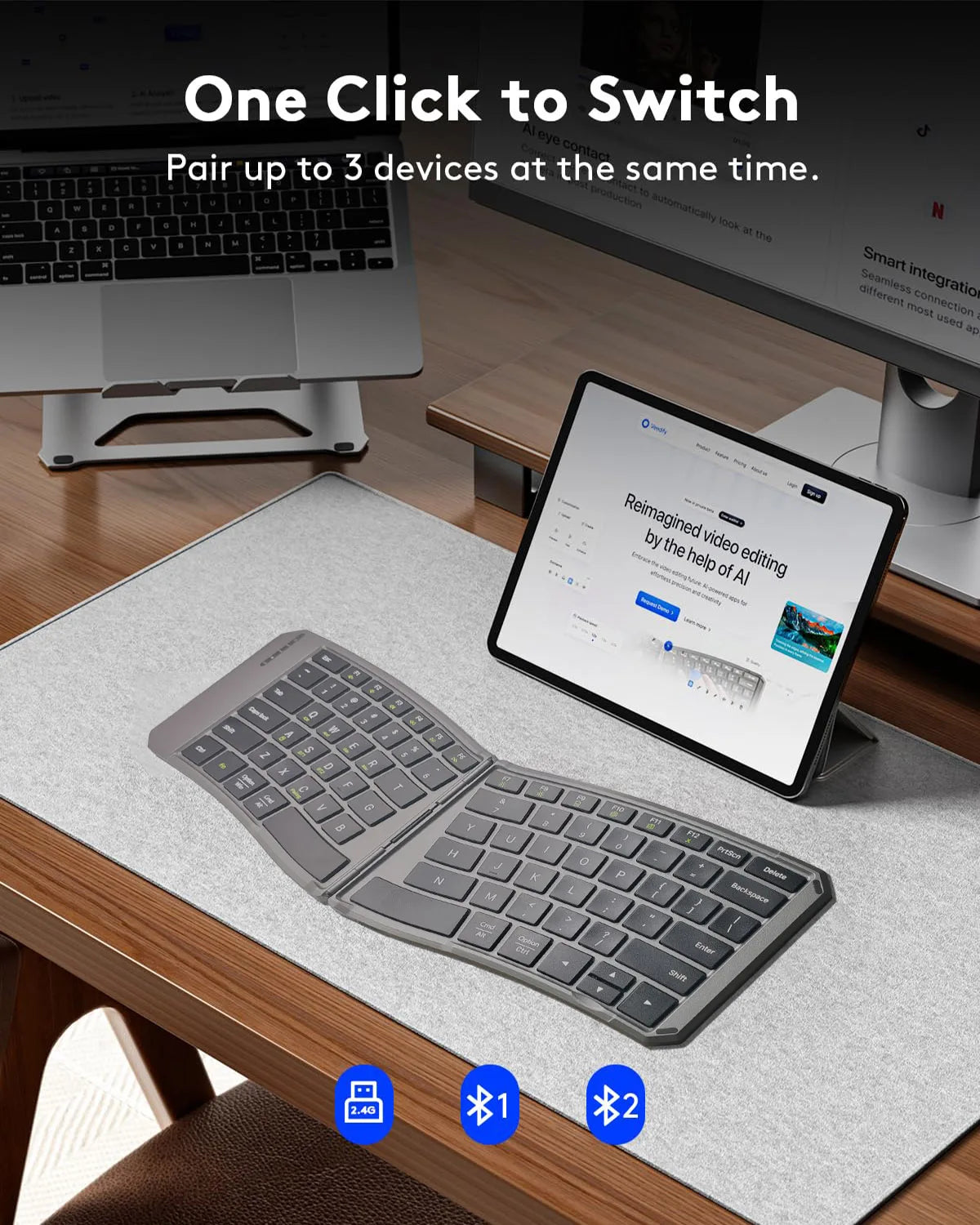 Ergonomic Foldable Bluetooth Keyboard