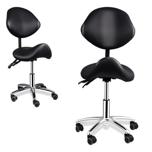 Rolling Saddle Chair with Backrest