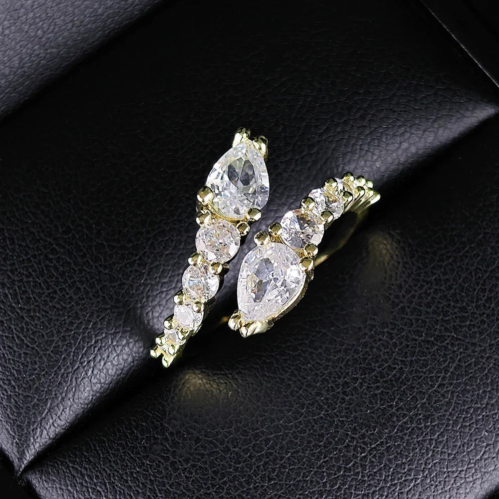 Sparkling CZ Cocktail Ring, Adjustable Fit
