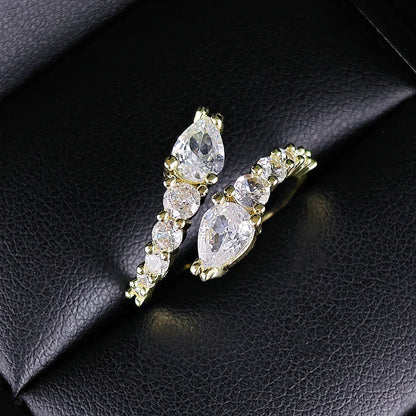 Sparkling CZ Cocktail Ring, Adjustable Fit