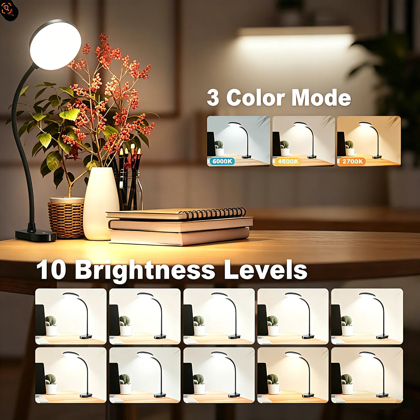 3.5in LED Clip Desk Lamp