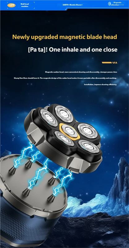 6D Waterproof Head & Face Shaver for Men