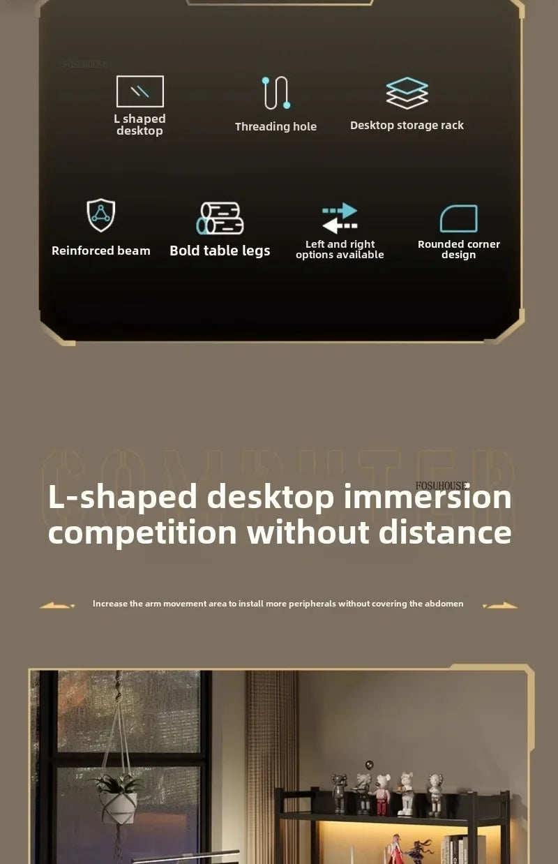 Integrated Bookshelf Writing Desk
