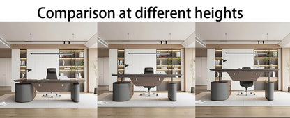 The Vanguard Executive L-Shaped Office Suite with Storage Cabinet & Privacy Panel