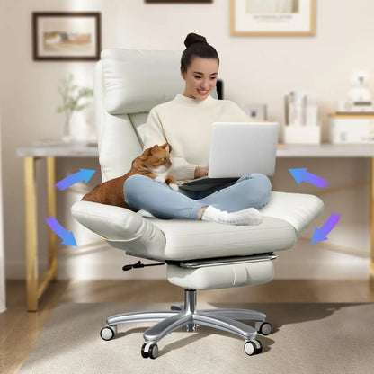 Premium Ergonomic Office Chair with Extra-Wide Seat & Retractable Footrest