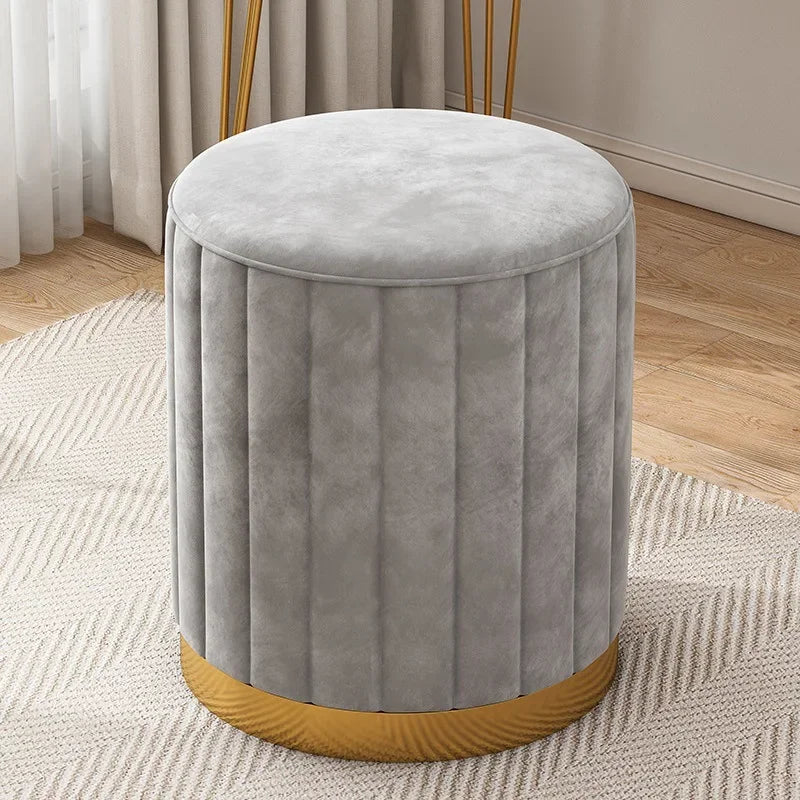 Round Storage Ottoman Stool