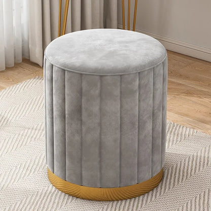 Round Storage Ottoman Stool