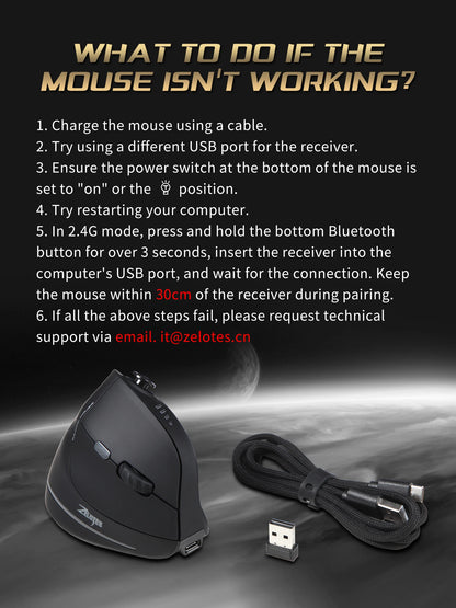 ZELOTES F18 Vertical Wireless Mouse