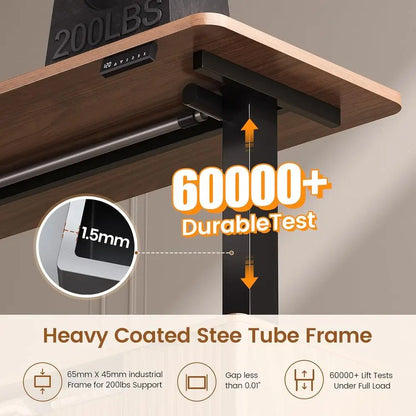 L-Shaped Standing Desk with 4 Drawers